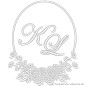 Preview: Stoffservietten Monogrammmuster  K L