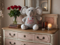 Preview: Stofftier Elefant Motiv 2 mit Name und Geburtsdaten auf dem Bauch bestickt