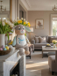Preview: Stofftier Hase Motiv 7 mit Name und Geburtsdaten auf dem Bauch bestickt