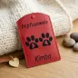 Preview: Impfausweishülle Herz und Pfötchen für Hund und Katze mit Wunschname bestickt