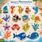 Preview: Fisch Handtuch 30x50 cm mit Wunschname bestickt