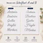 Preview: Muster mit Schriftart A links und B rechts