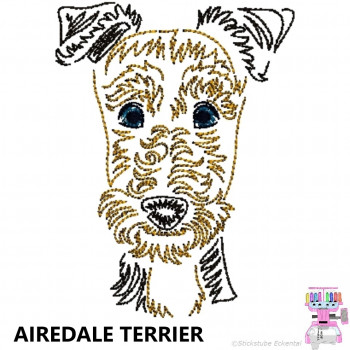 Impfausweishülle mit Airedale Terrier
