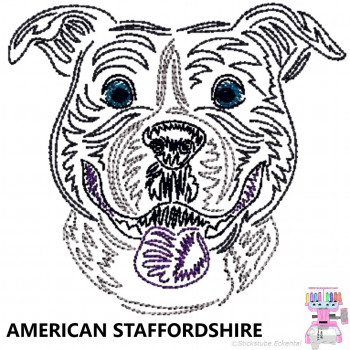 Impfausweishülle mit American Staffordshire