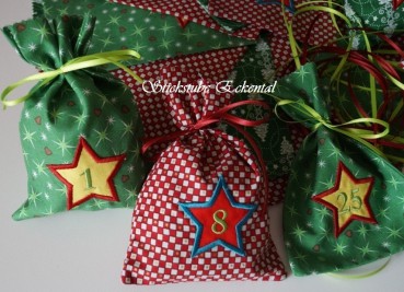 Preview: Stoff Adventskalender, Weihnachtssäckchen