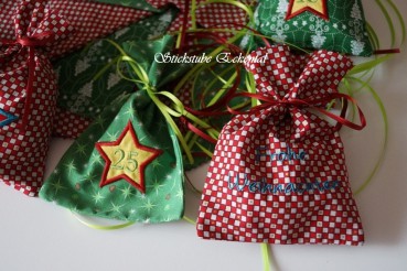 Preview: Stoff Adventskalender, Weihnachtssäckchen