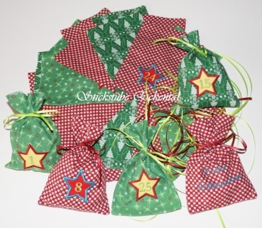 Preview: Stoff Adventskalender, Weihnachtssäckchen