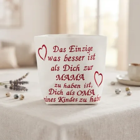 Bestickter Stoffkorb Vatertag und Geburtstag