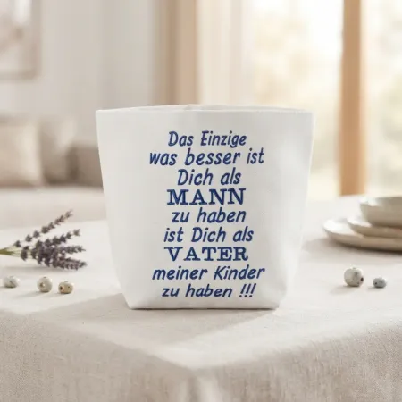 Bestickter Stoffkorb Vatertag Geschenk für Papa