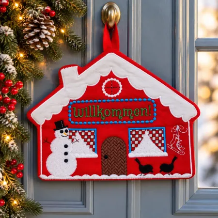 Haustürschild Weihnachten Willkommen Haus 22,5 x 17,5 cm