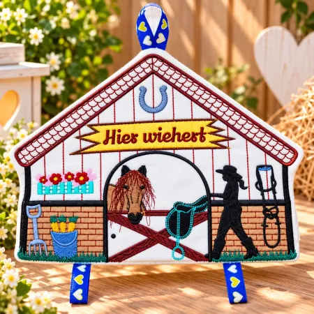 Haustürschild Hier wiehert