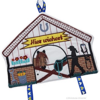 Haustürschild Hier wiehert