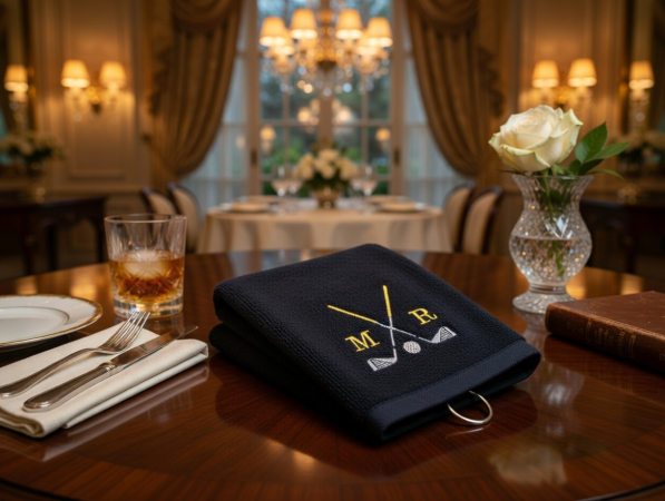 Golfhandtuch mit Namen bestickt