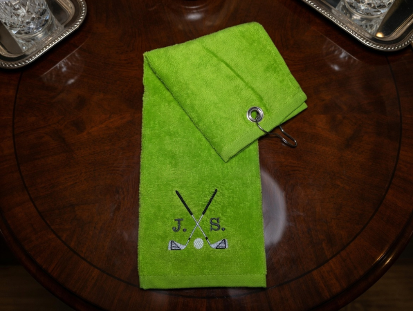 Golfhandtuch mit Namen bestickt