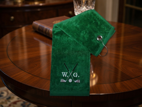 Golfhandtuch mit Namen bestickt