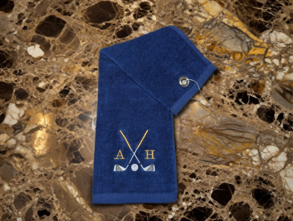 Golfhandtuch mit Namen bestickt