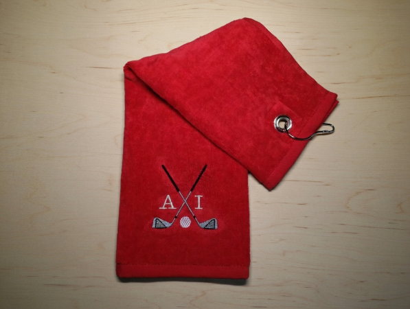 Golfhandtuch mit Namen bestickt