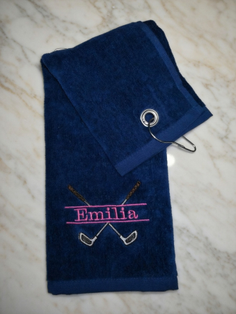 Personalisiertes Golfhandtuch mit Name bestickt