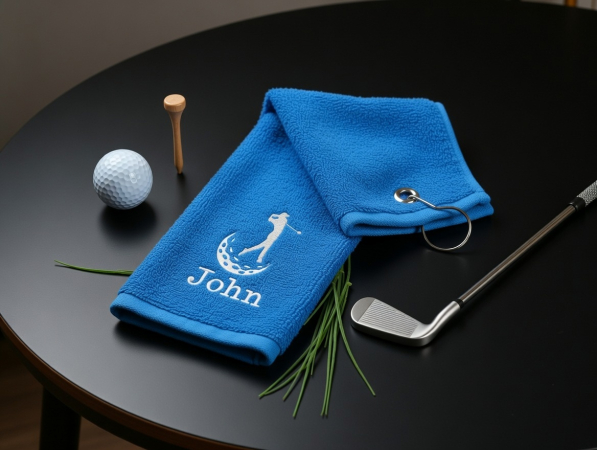 Golfhandtuch mit eigenem Namen besticken lassen