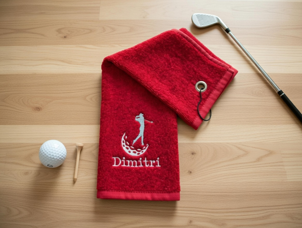 Golfhandtuch mit eigenem Namen besticken lassen