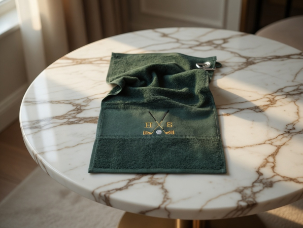 Personalisierte Golfhandtücher mit Initialen