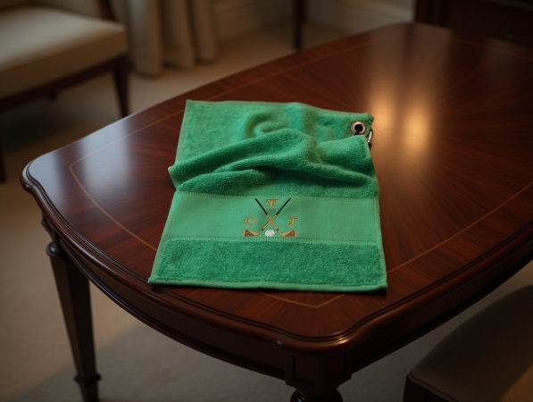 Personalisierte Grün Golfhandtücher mit Initialen