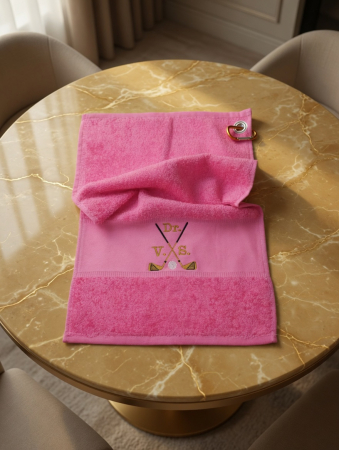 Personalisierte Pink Golfhandtücher mit Initialen