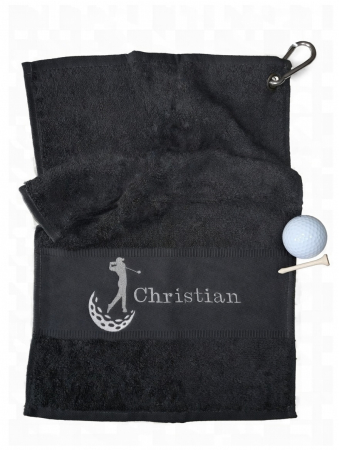 Handtuch Golfschläger mit Namen besticken lassen