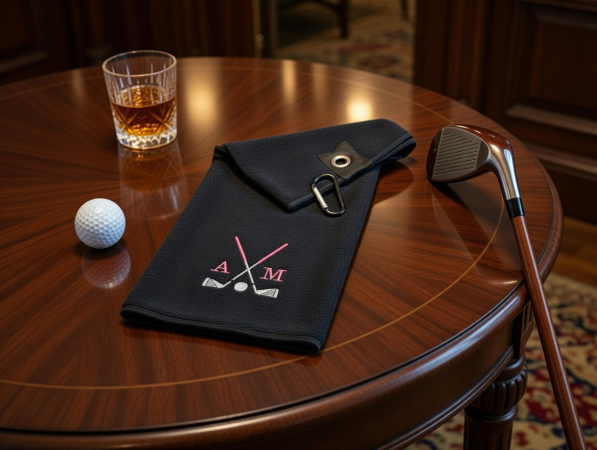 Preview: Golfhandtuch mit Initialen