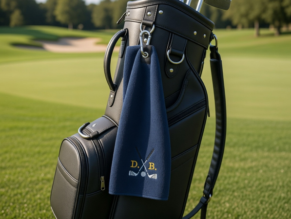 Preview: Golfhandtuch mit Initialen