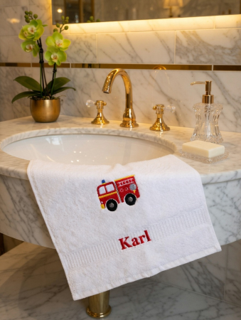 Handtuch mit Feuerwehrauto