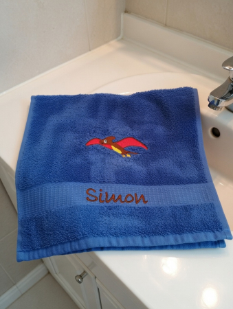 Handtuch Dino Vogel mit Namen