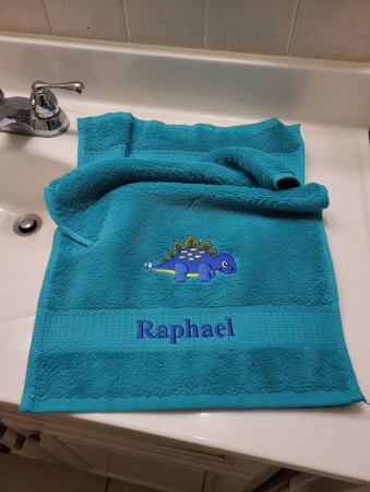 Dinosaurier Handtuch mit Namen besticken