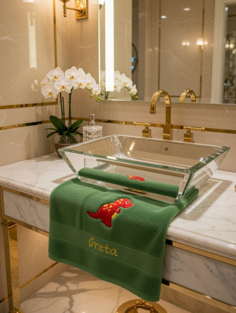 Dino Handtuch mit Namen