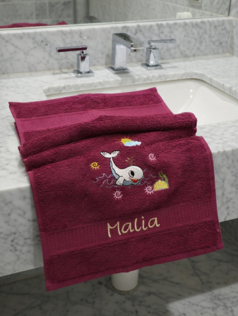 Handtuch Wal mit Namen