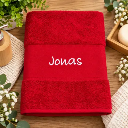Badetuch mit Name Jonas weiß bestickt