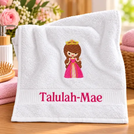 Handtuch Prinzessin 30 × 50 cm mit Wunschnamen bestickt