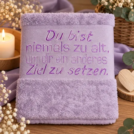 Handtuch mit Spruch bestickt