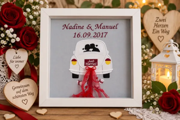 Bilderrahmen Hochzeit als Geldgeschenk für das Brautpaar