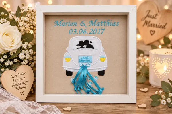 Bilderrahmen Hochzeit als originelles Geldgeschenk für das Brautpaar