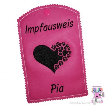 Impfpasshülle Herz und Pfötchen
