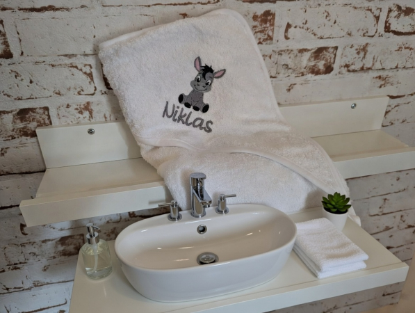 Preview: Kapuzenhandtuch mit Name