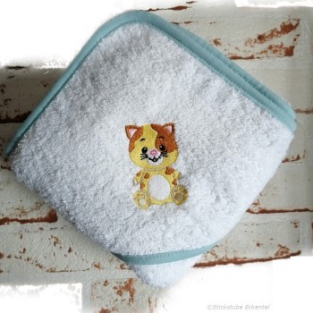 Kapuzenhandtuch Katze mit Name