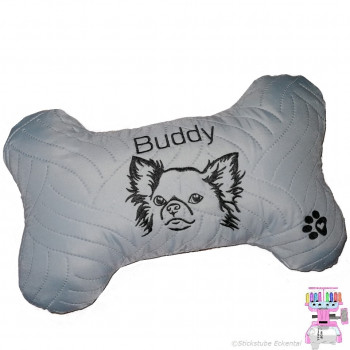 Stofffarben Chihuahua Kissen