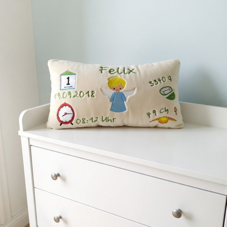 Preview: Taufkissen Geburtskissen Geburtstagskissen