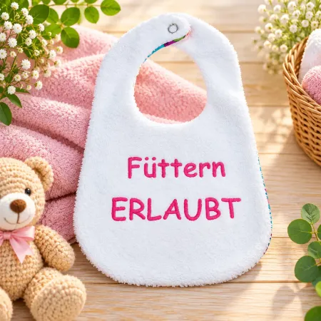 Baby Lätzchen Füttern erlaubt mit lustigem Spruch