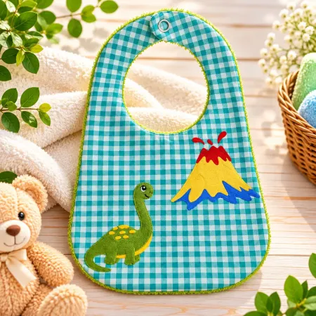 Baby Lätzchen aus Baumwolle mit Dinosaurier Motiv
