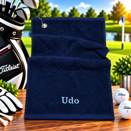 Golfhandtuch Marineblau Personalisiert mit Name