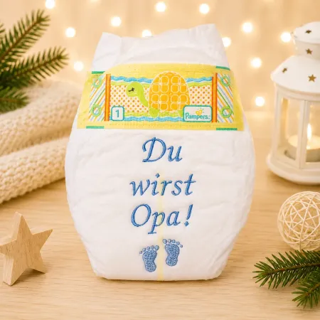 Preview: Personalisierte Windel als Schwangerschaftsverkündung Du wirst Opa.
