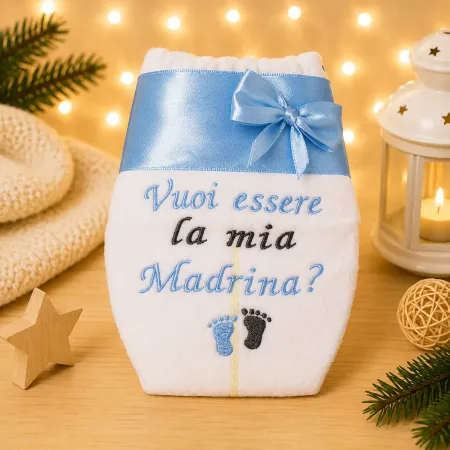 Bestickte Windel auf Italienisch